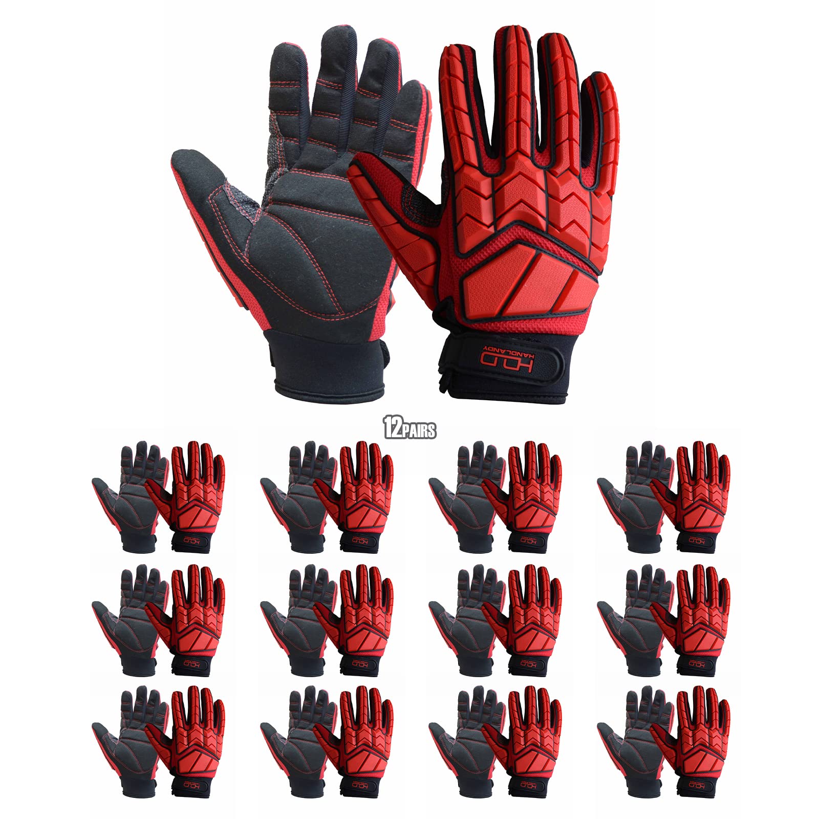 HANDLANDY Anti Vibration Gloves, SBR Padding, TPR Protector, Mechanic Work Gloves