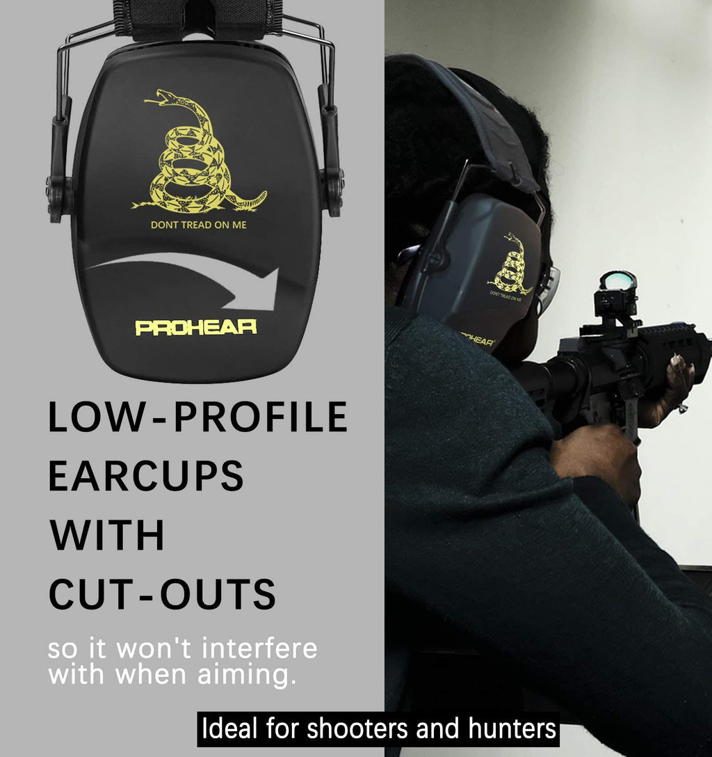 PROHEAR 016 NRR 26dB Shooting Ear Protection, Slim Passive Earmuffs
