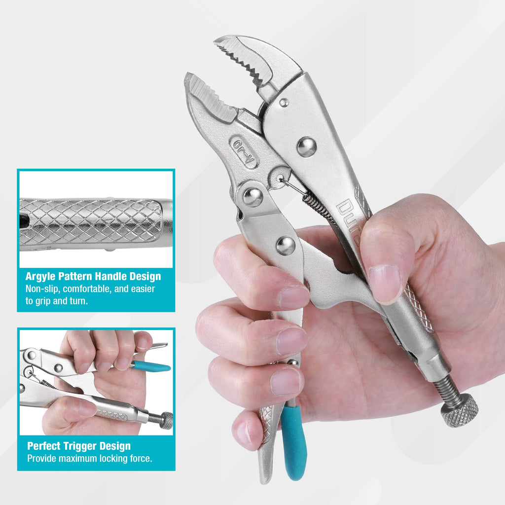 DURATECH Locking Pliers with Wire Cutter, Fit for Clamping Twisting Welding