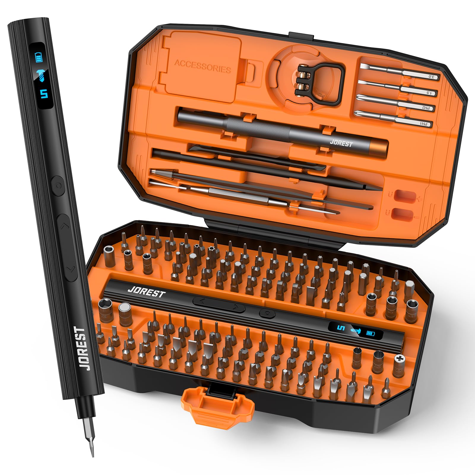 JOREST 38Pcs Small Precision Screwdriver Set with Torx T5, T6, Y00, Mini Repair Tool Kit for Macbook, Computer, Laptop, iPhone, PS4 PS5, Xbox, Switch, Eyeglasses, Watch, Ring Doorbell, Electronic, etc