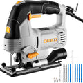 6.7-Amp Jig Saw Corded: Electric Jigsaw Tool Power Jig Saws for Wood Cutter with 6 Variable Speed Up to 3000 SPM, 4 Orbital Settings, LED Light & ±45° Bevel Cutting, Tool-Free Blade Change