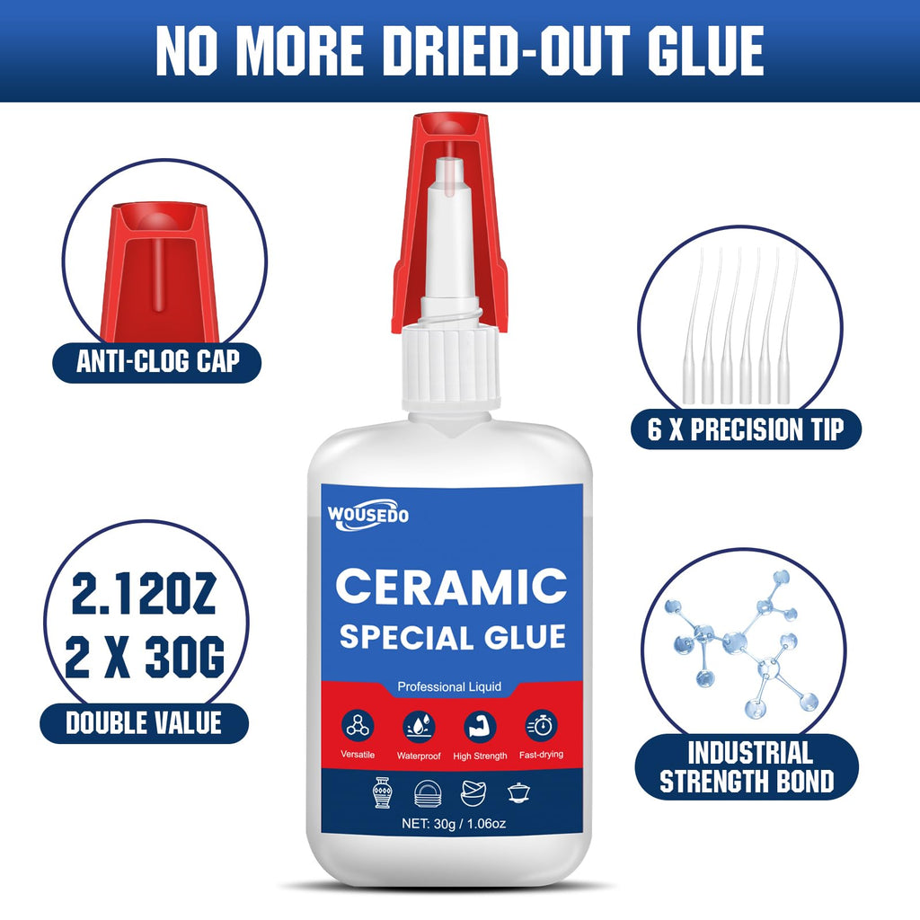 Wood Glue,Shoe Glue,Ceramic Super Glue - Quick Dry Strong Adhesive for Shoe Repair