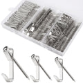Picture Hanging Kit, 10lb, 30lb, 50lb and 100lb Picture Hangers, Metal Picture Hanging Hooks with Nails, on Drywall, Wooden Wall