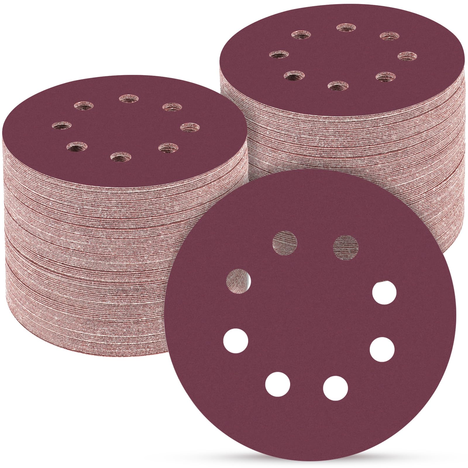 POTUINOM 5 Inch 8 Hole Sanding Discs