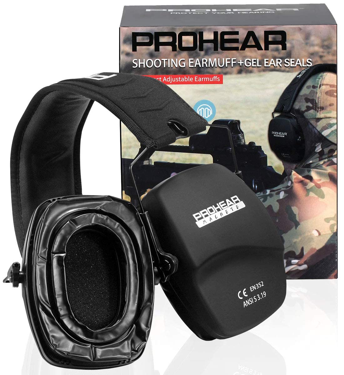 PROHEAR 016 NRR 26dB Shooting Ear Protection, Slim Passive Earmuffs