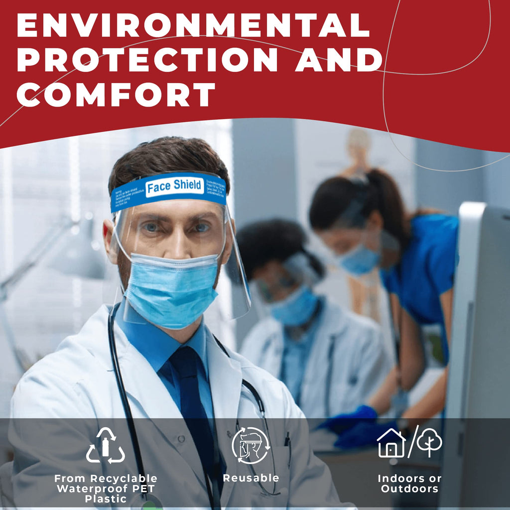 Medical Nation Face Shield for Women, Men & Kids, Anti-Fog, Lightweight Reusable Face Shield Mask