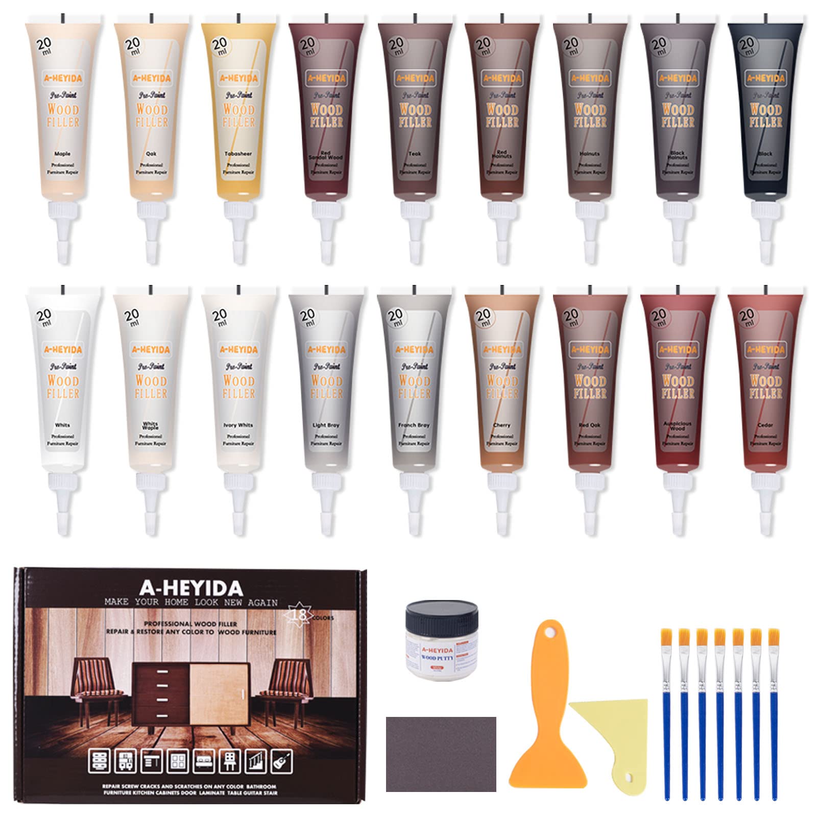 Wood Filler Sticks, 16 Colors Wax Filler Touch Up Pen