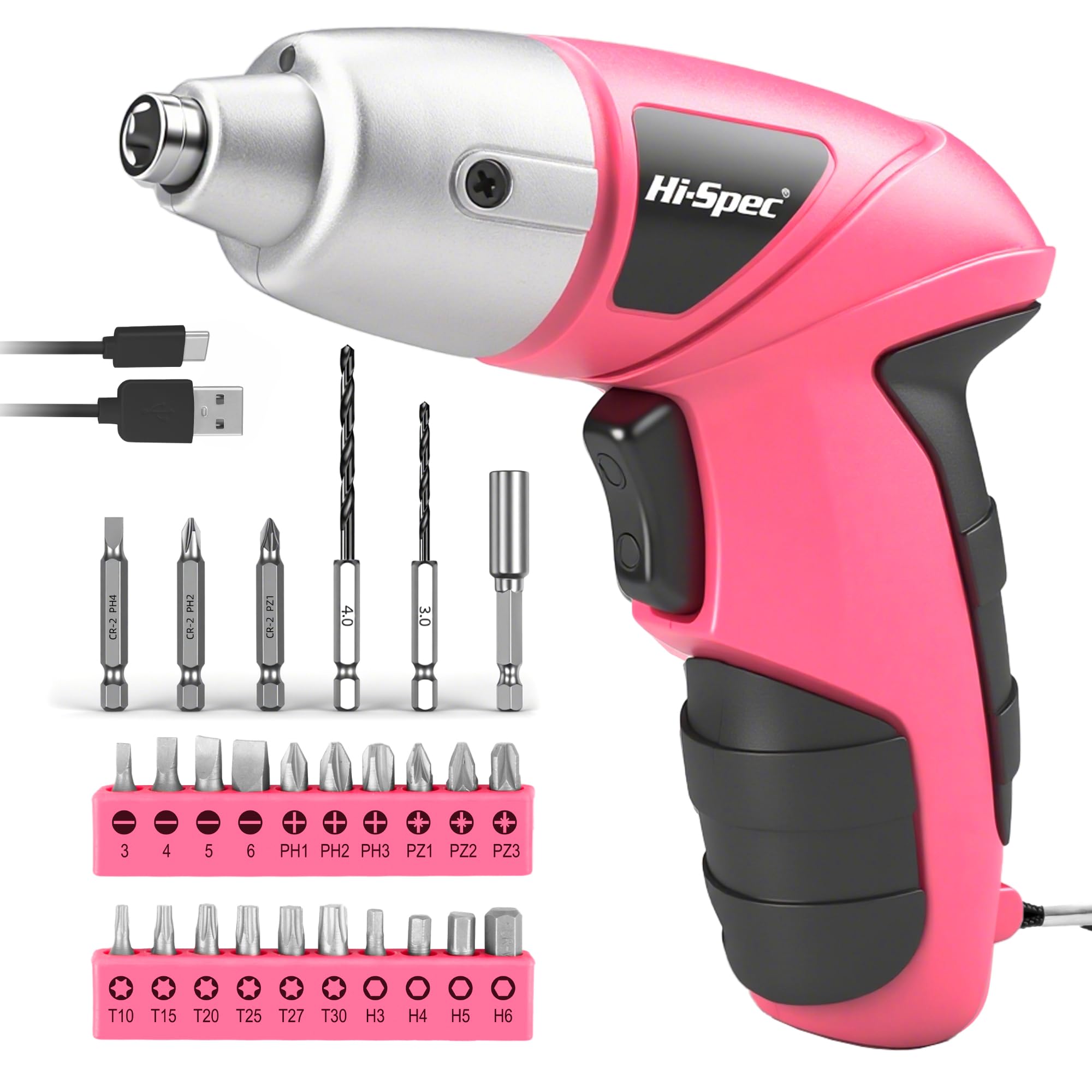 Hi-Spec Small Electric Screwdriver with Driver Bits