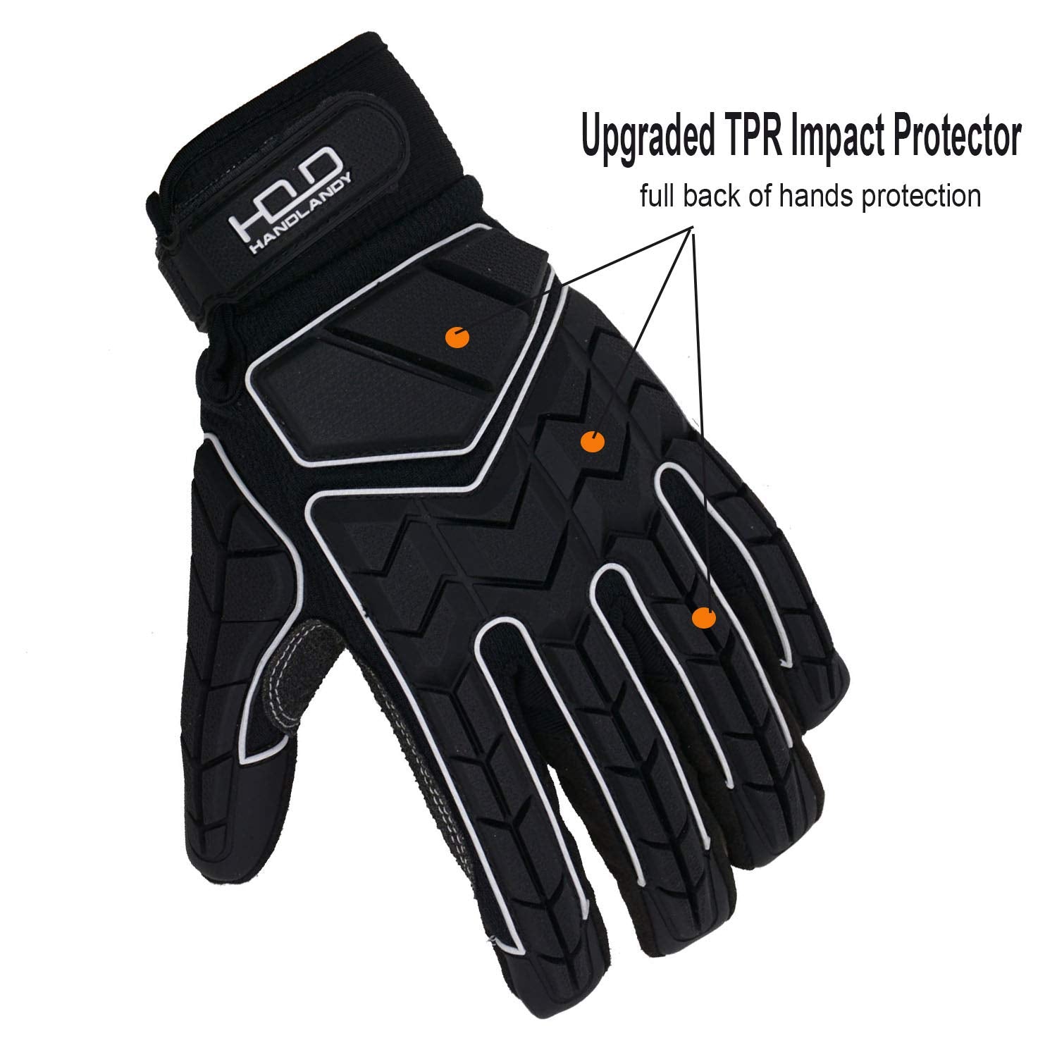 HANDLANDY Anti Vibration Gloves, SBR Padding, TPR Protector, Mechanic Work Gloves