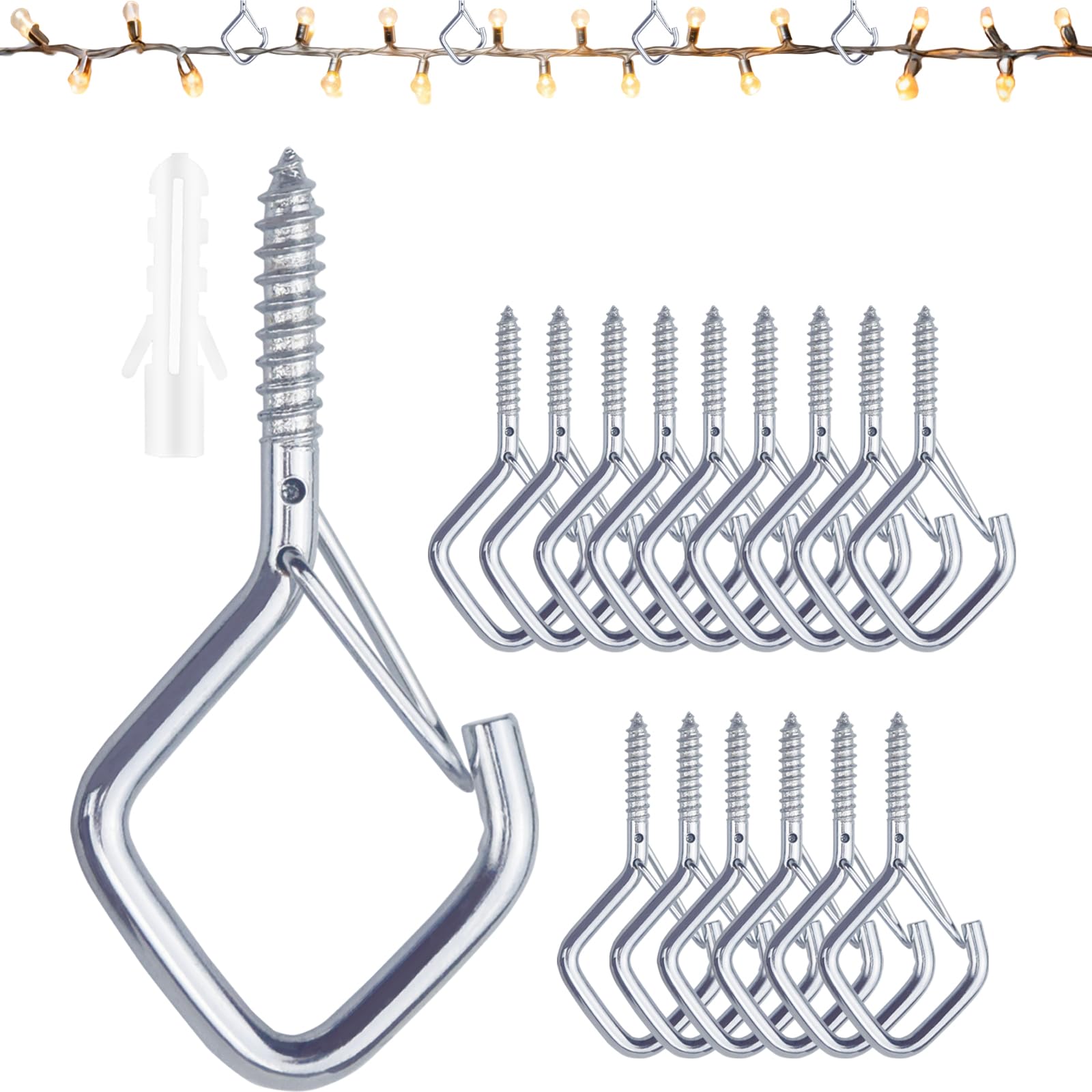 Viweolm Eye Hooks Screw Heavy Duty,Ceiling Hooks for Hanging Plants,String Lights,Cup,Wind Chime,Bird Feeders. Plant Hanger Indoor&Outdoor