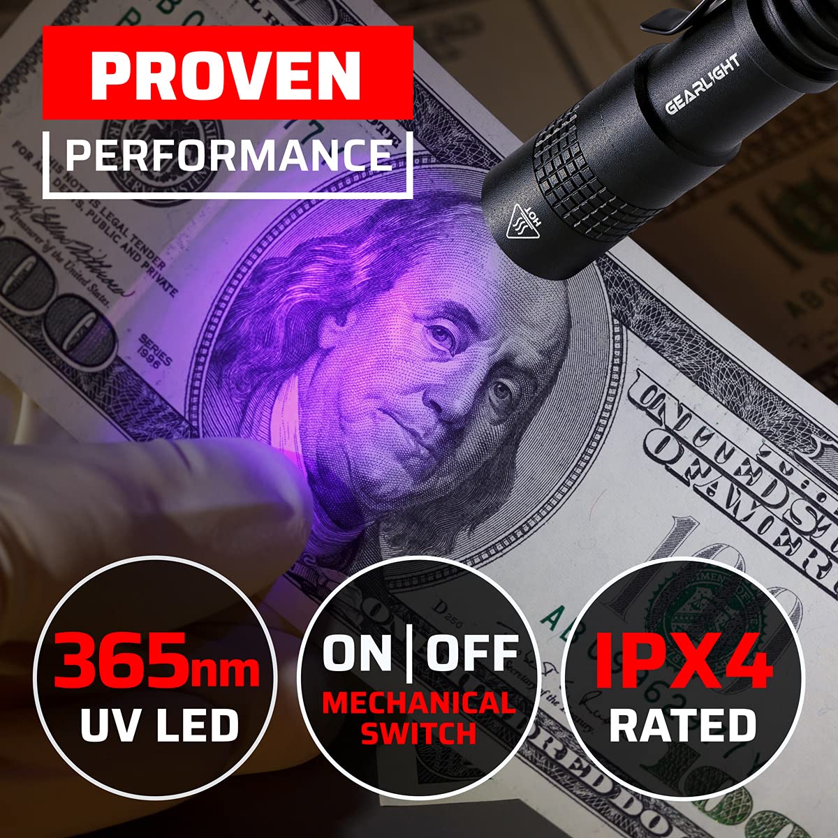 GearLight UV Black Light Flashlight