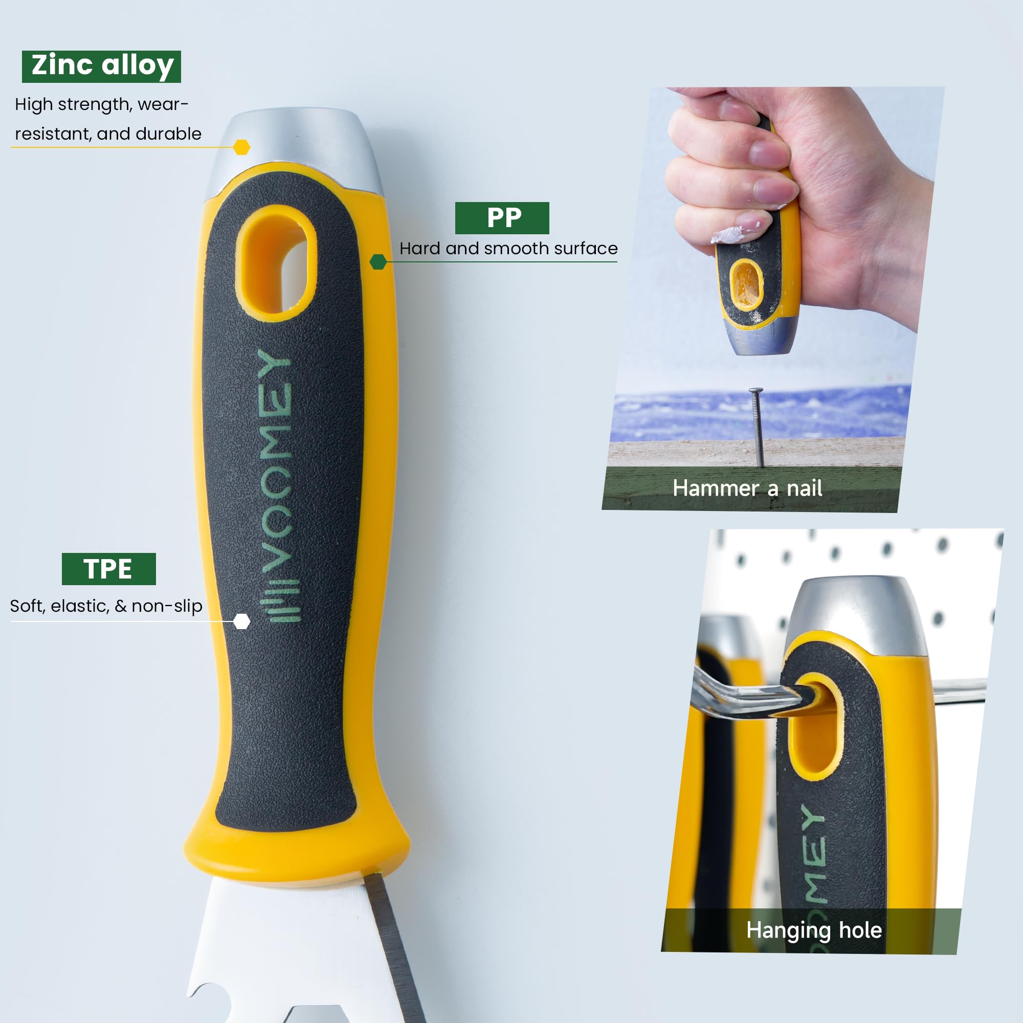 Voomey Stainless Steel Putty Knife, Metal Scraper, Paint Scraper Tool For Removing Wallpaper, Repairing Drywall, Scraping, Repairing, Plastering, and Other Painting Projects