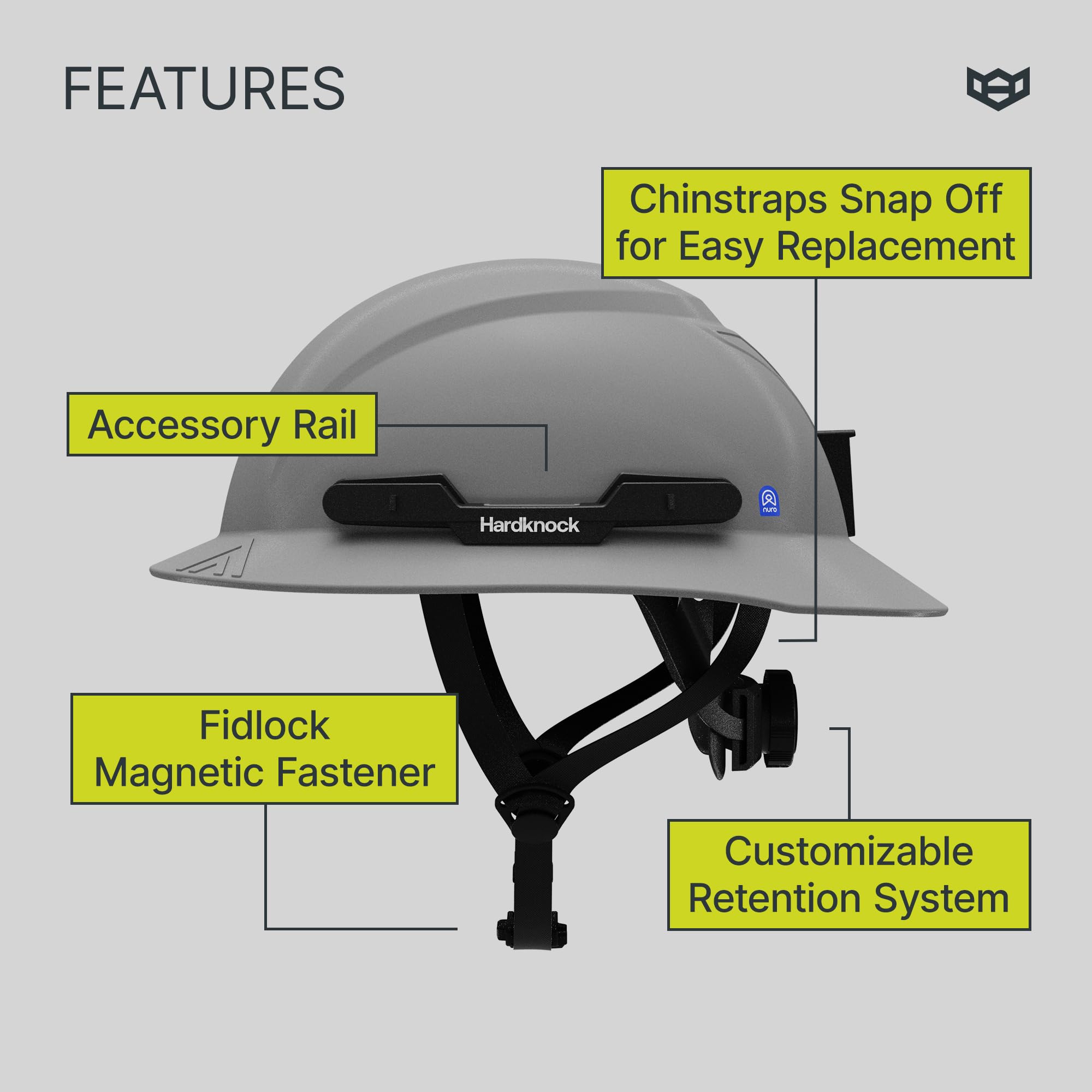Hardknock Resolve Hard Hat Type 2 Non-Vented, Class E Safety Helmet with Full Brim