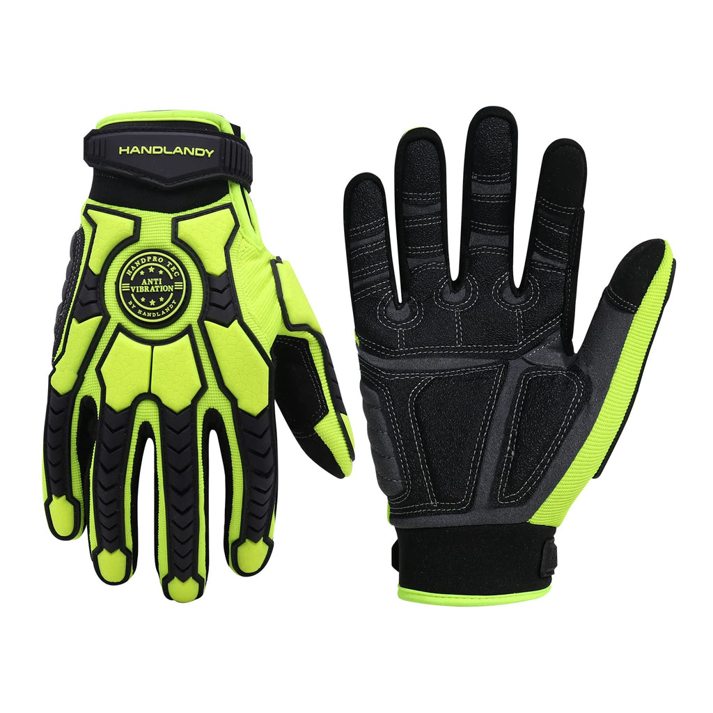 HANDLANDY Anti Vibration Gloves, SBR Padding, TPR Protector, Mechanic Work Gloves