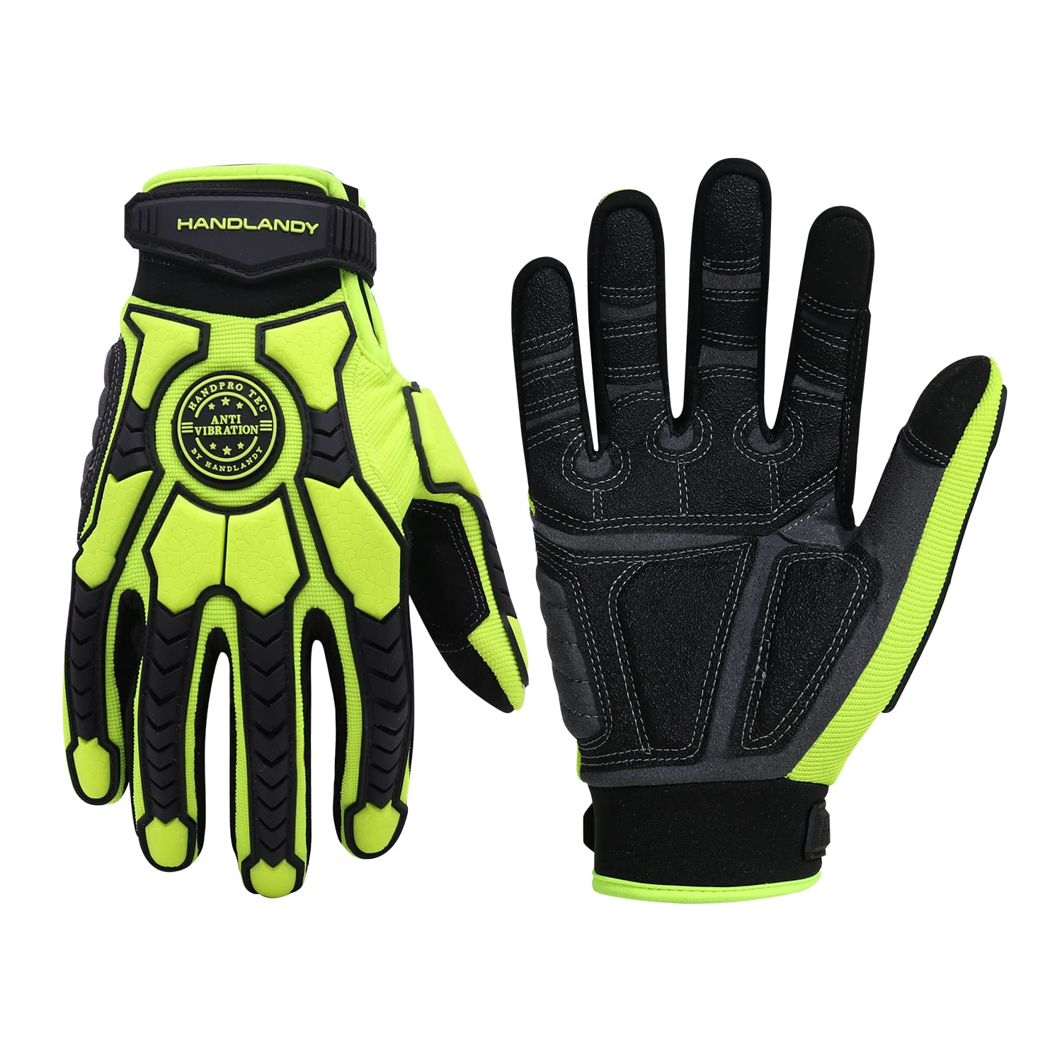 HANDLANDY Anti Vibration Gloves, SBR Padding, TPR Protector, Mechanic Work Gloves