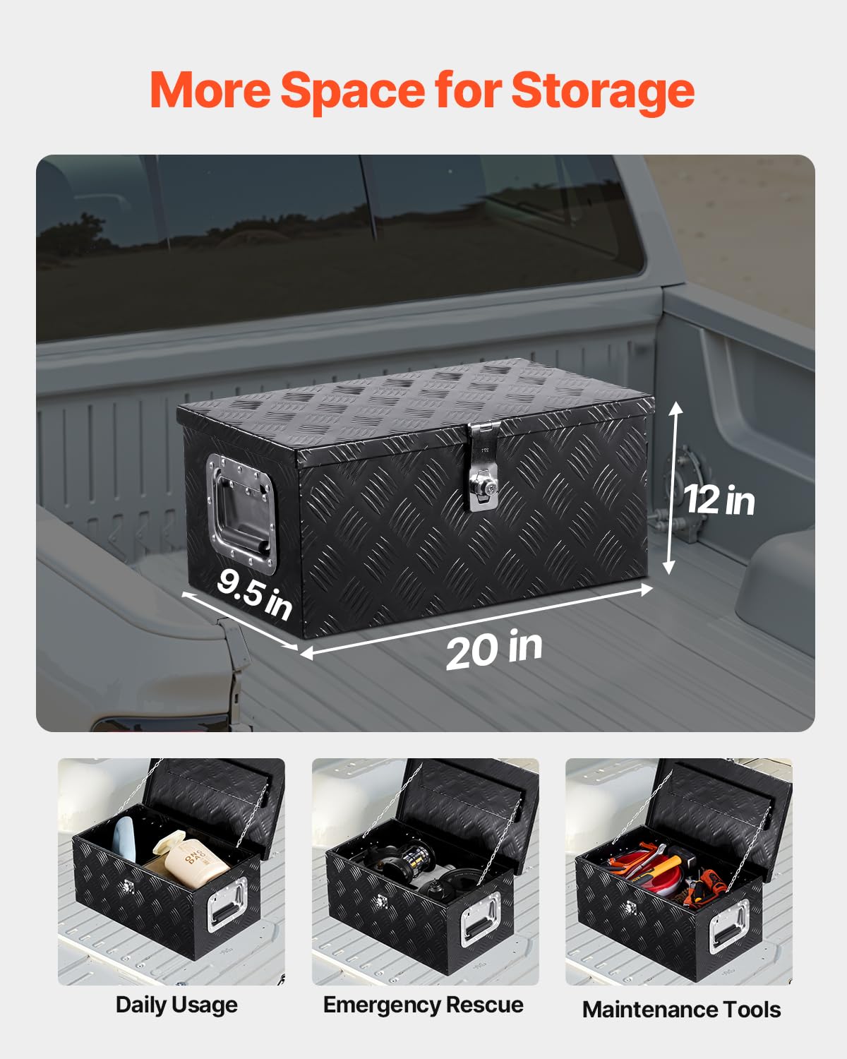 VEVOR Heavy Duty Aluminum Truck Bed Tool Box