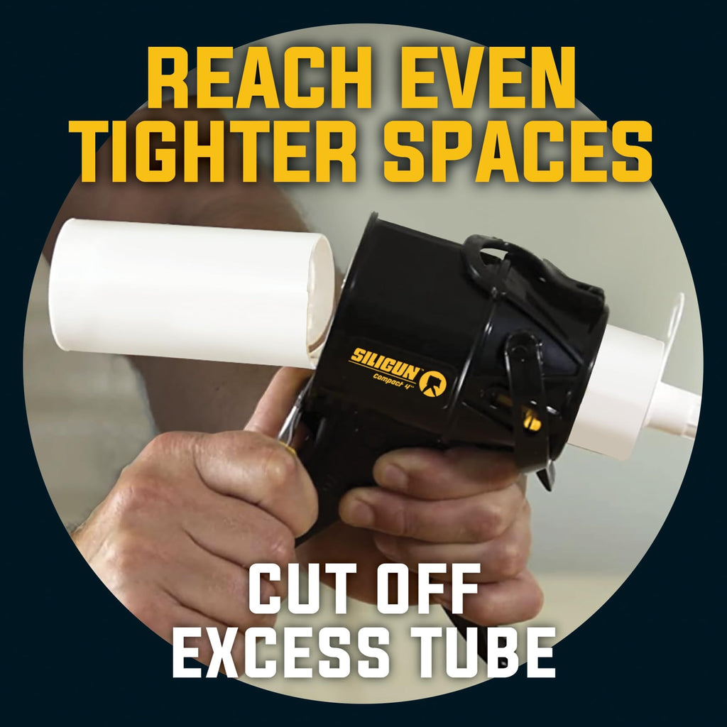 SILIGUN™ Compact Caulking Gun - No Drip Caulk Gun - Patented Design - Lightweight ABS Frame - Works with All 10 oz Tubes