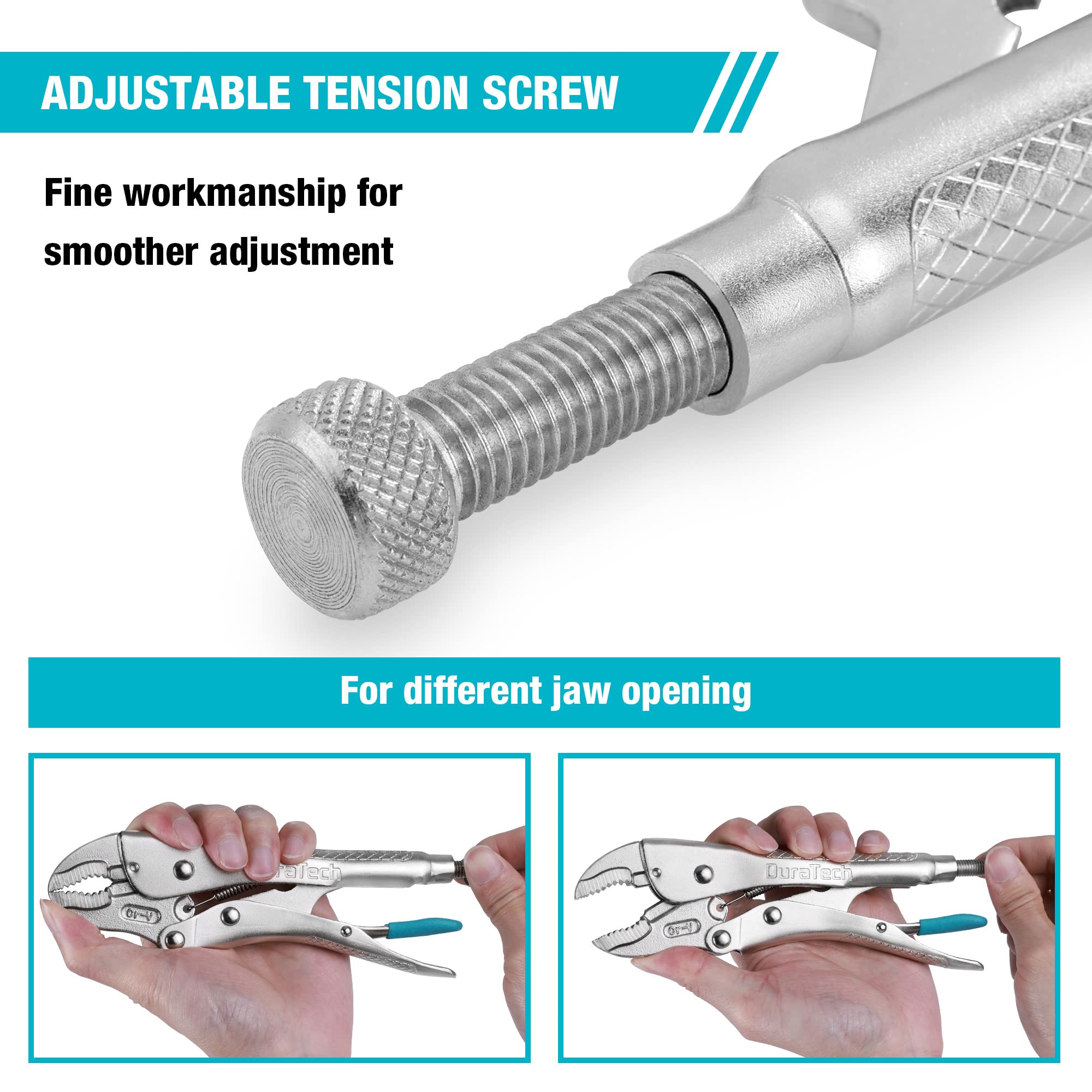 DURATECH Locking Pliers with Wire Cutter, Fit for Clamping Twisting Welding