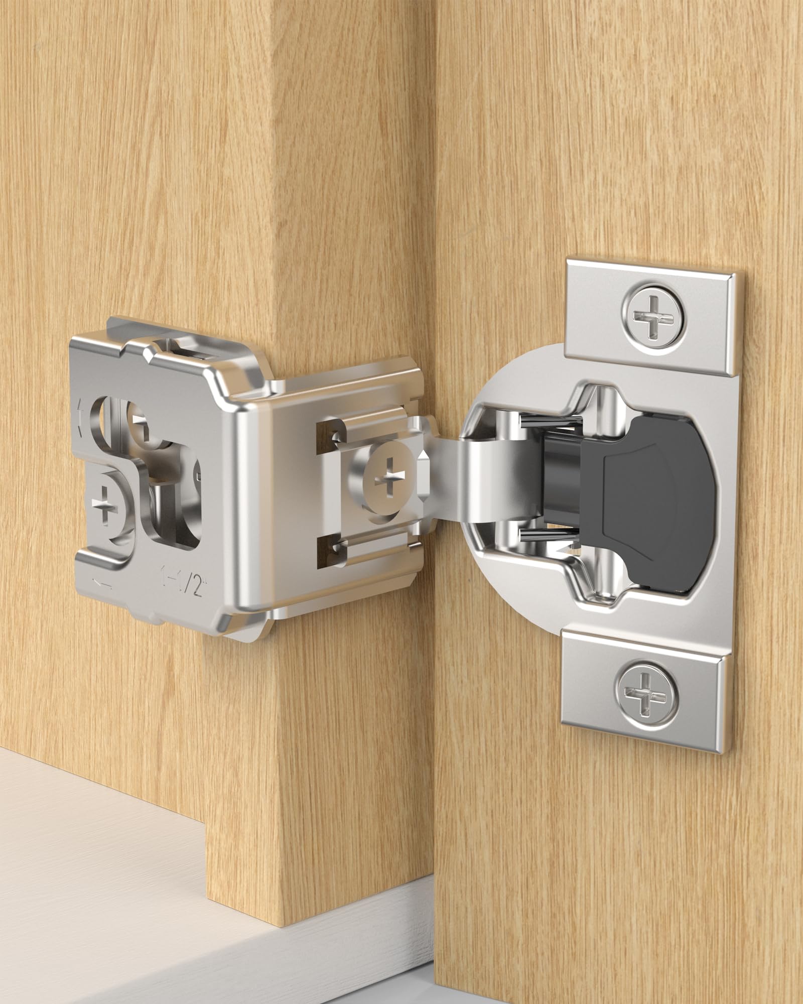 Onemake Face Frame Soft Close Cabinet Hinges, 105° Concealed Hinge, Smooth Slow Self Closing, 3D Adjustable, Hidden Hardware Replacement for Kitchen, Wardrobe, Cupboard Door