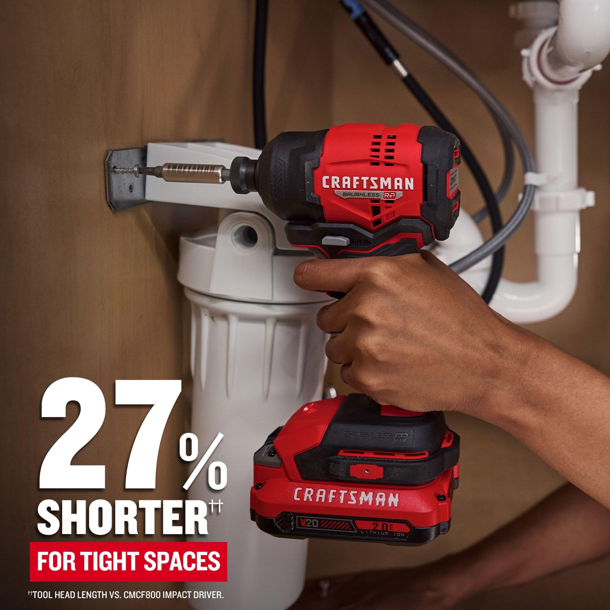 CRAFTSMAN V20 BRUSHLESS RP Compact Impact Driver Kit (CMCF811D1)