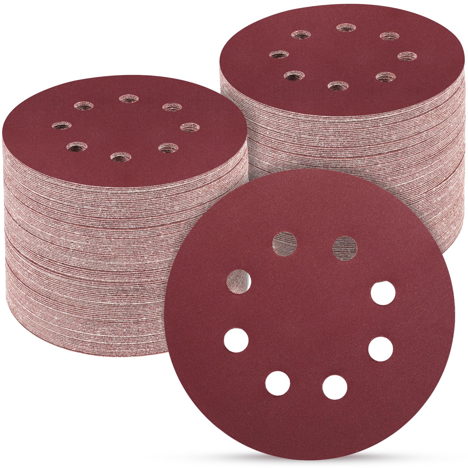 POTUINOM 5 Inch 8 Hole Sanding Discs
