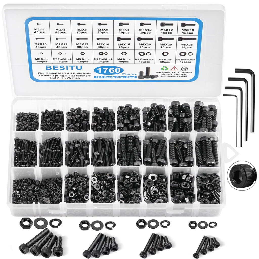 Machine Screws Assortment Kit Nuts and Bolts Washers Screws Set