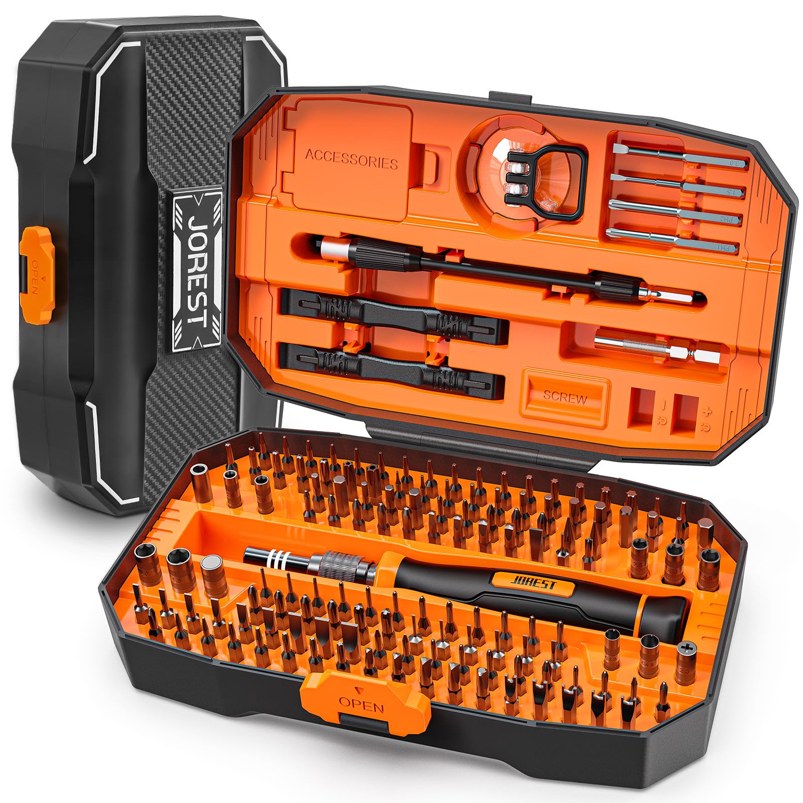 JOREST 38Pcs Small Precision Screwdriver Set with Torx T5, T6, Y00, Mini Repair Tool Kit for Macbook, Computer, Laptop, iPhone, PS4 PS5, Xbox, Switch, Eyeglasses, Watch, Ring Doorbell, Electronic, etc