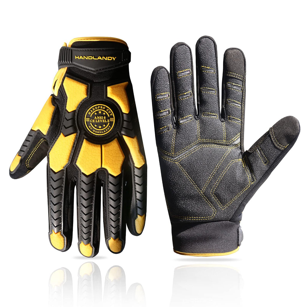 HANDLANDY Anti Vibration Gloves, SBR Padding, TPR Protector, Mechanic Work Gloves