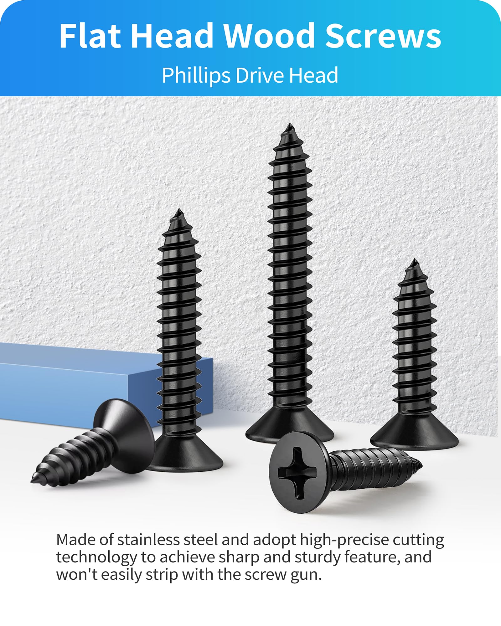 DIVANC 550Pcs 304 Stainless Steel Wood Screws Assortment Kit, Phillips Pan Head Sheet Metal Screws Self Tapping Screws Set, #4#6#8#10#12 Wood Assorted Screw