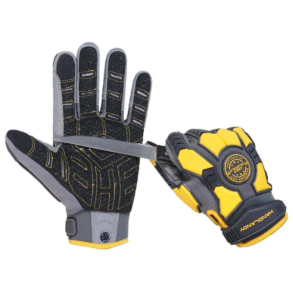 HANDLANDY Anti Vibration Gloves, SBR Padding, TPR Protector, Mechanic Work Gloves