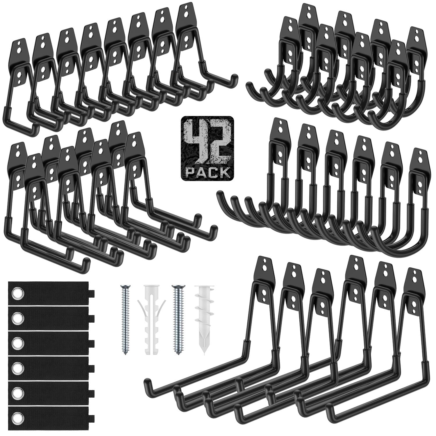 Cpais Garage Hooks with Anti-Slip Coating,Heavy Duty Wall Mount Storage Hooks for Hanging Bike,Hose,Ladder,Yard,Garden Tools