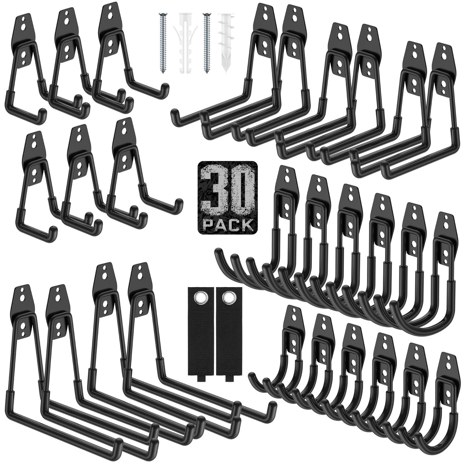 Cpais Garage Hooks with Anti-Slip Coating,Heavy Duty Wall Mount Storage Hooks for Hanging Bike,Hose,Ladder,Yard,Garden Tools