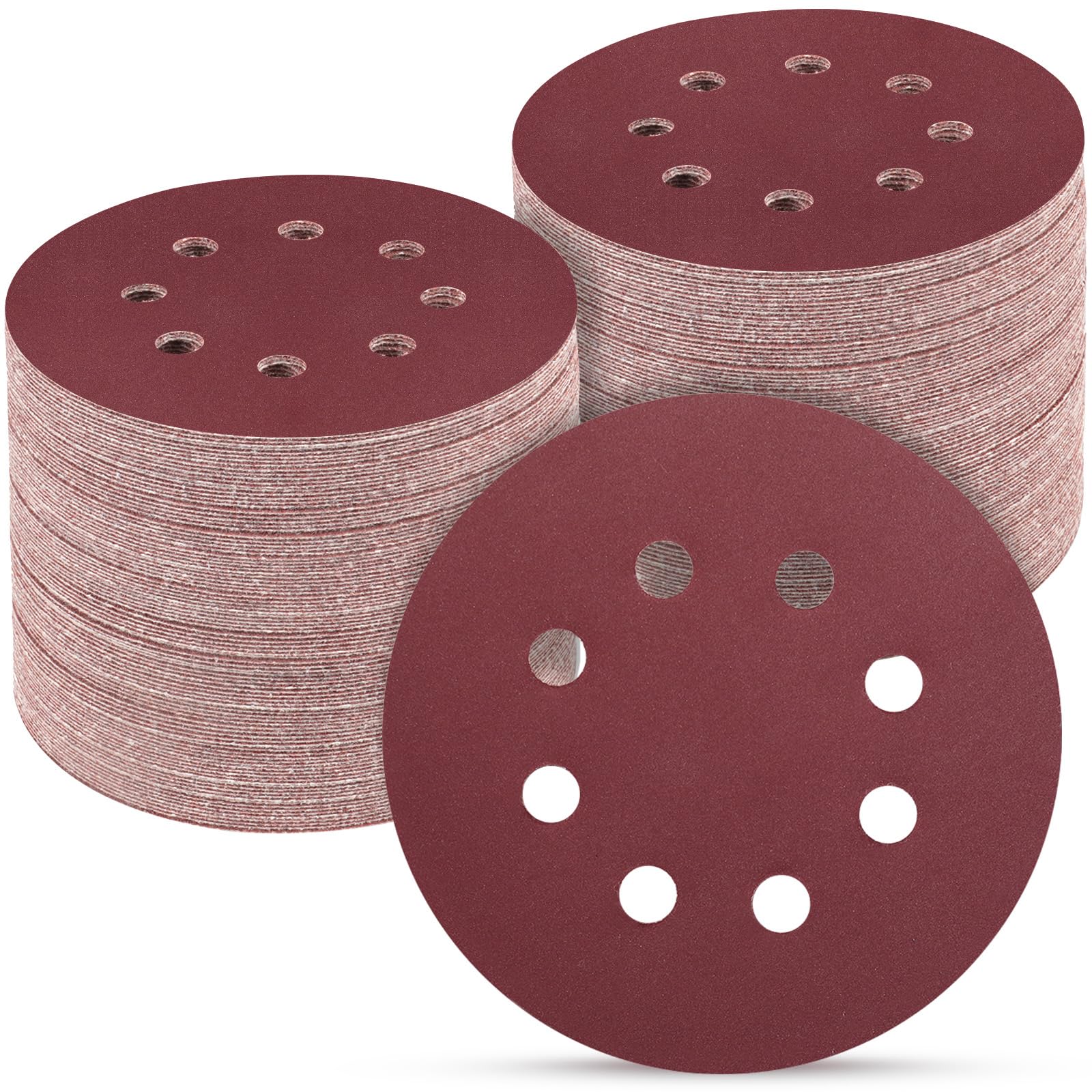 POTUINOM 5 Inch 8 Hole Sanding Discs