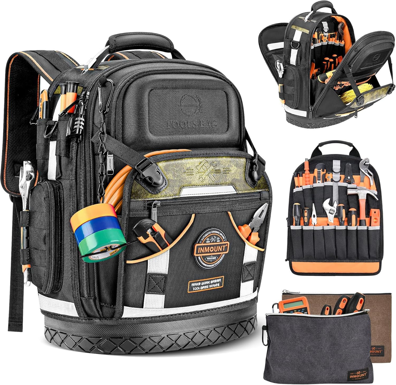 78-Pocket Heavy-Duty Electrician & HVAC Tool Backpack