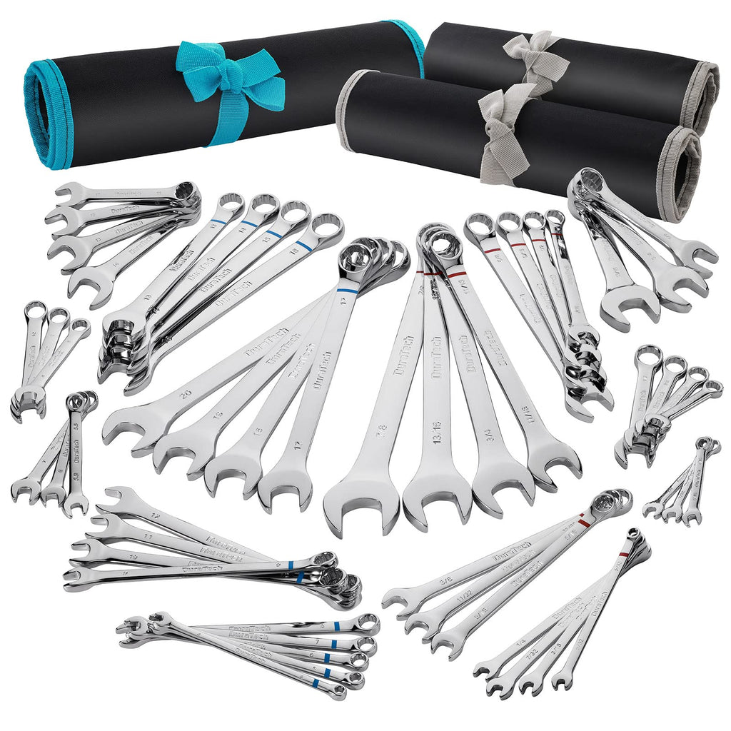 DURATECH Combination Wrench Set, 11-Piece, Single, Metric, SAE