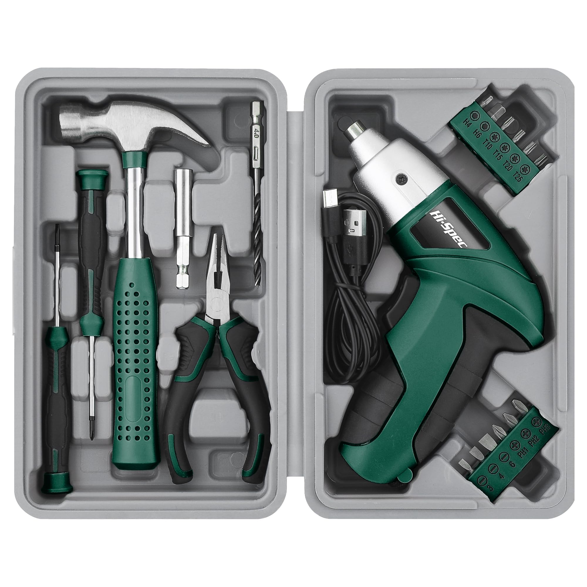 Hi-Spec Small Electric Screwdriver with Driver Bits
