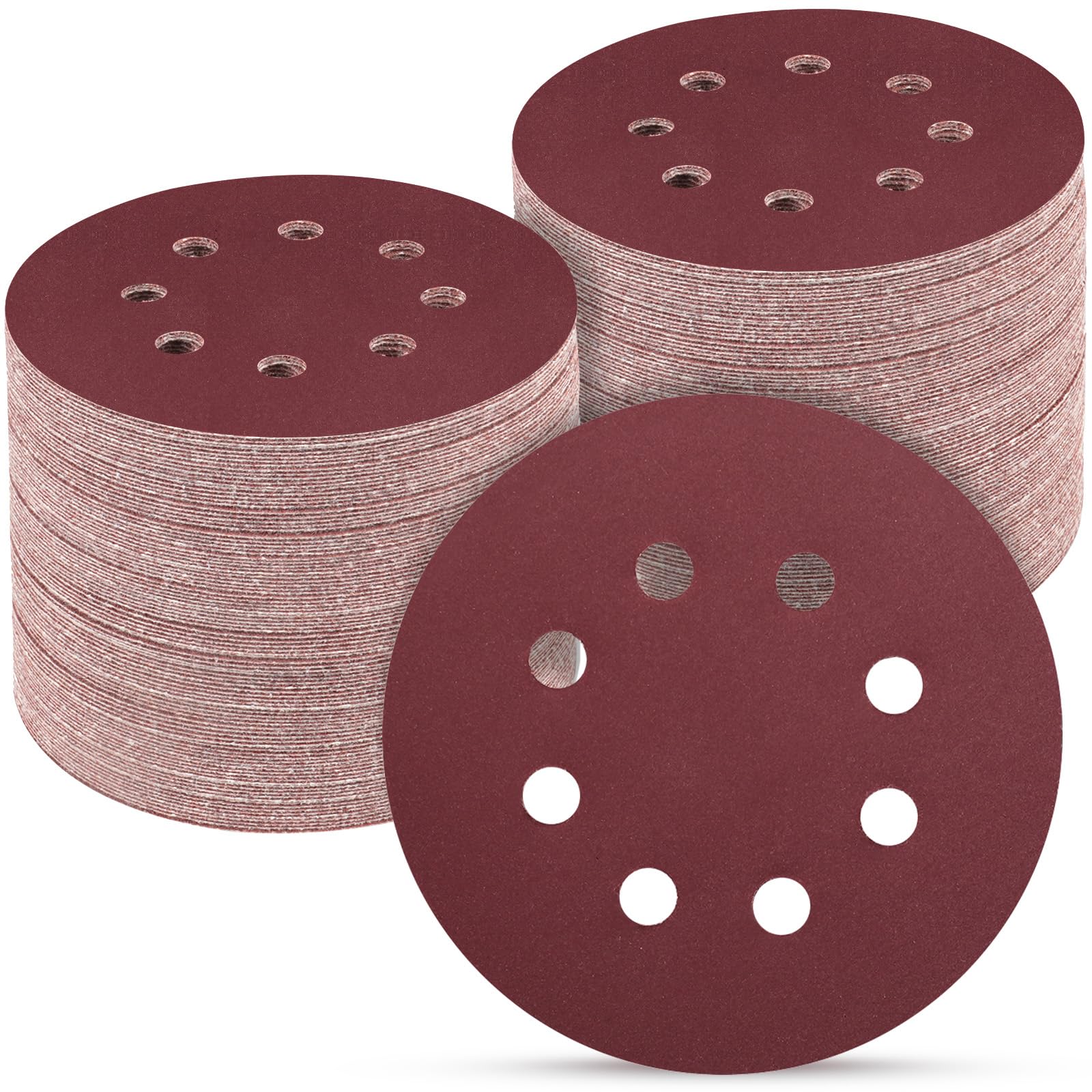 POTUINOM 5 Inch 8 Hole Sanding Discs