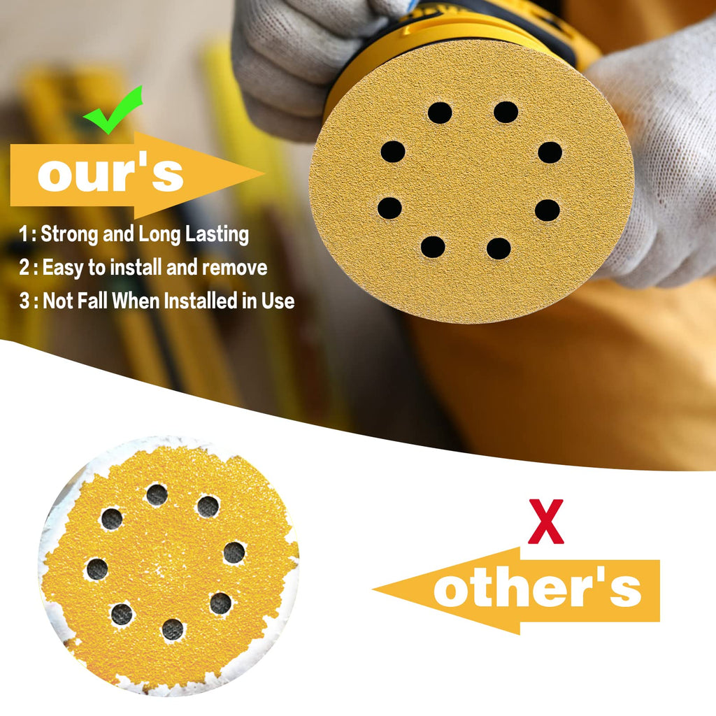 POTUINOM 5 Inch 8 Hole Sanding Discs