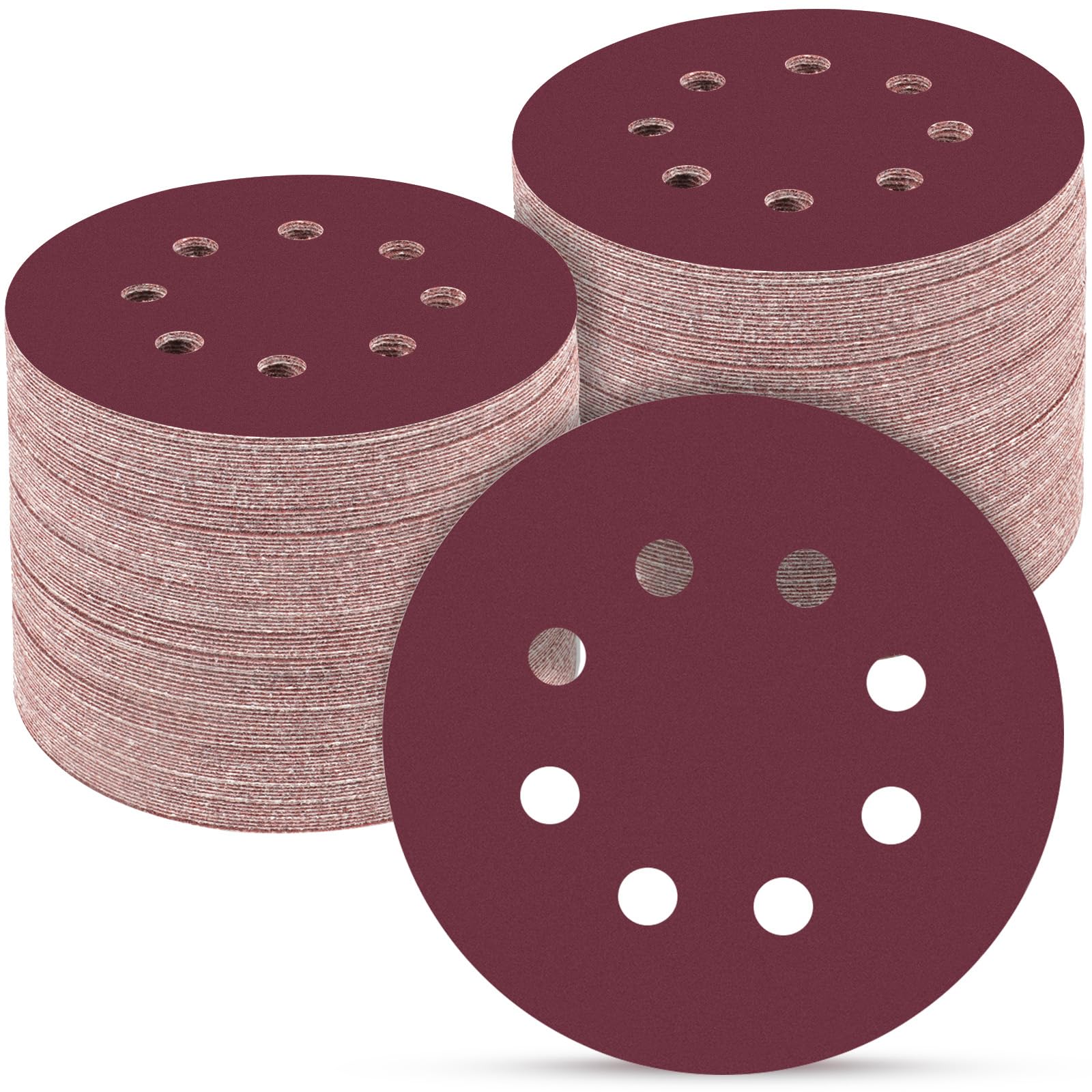 POTUINOM 5 Inch 8 Hole Sanding Discs