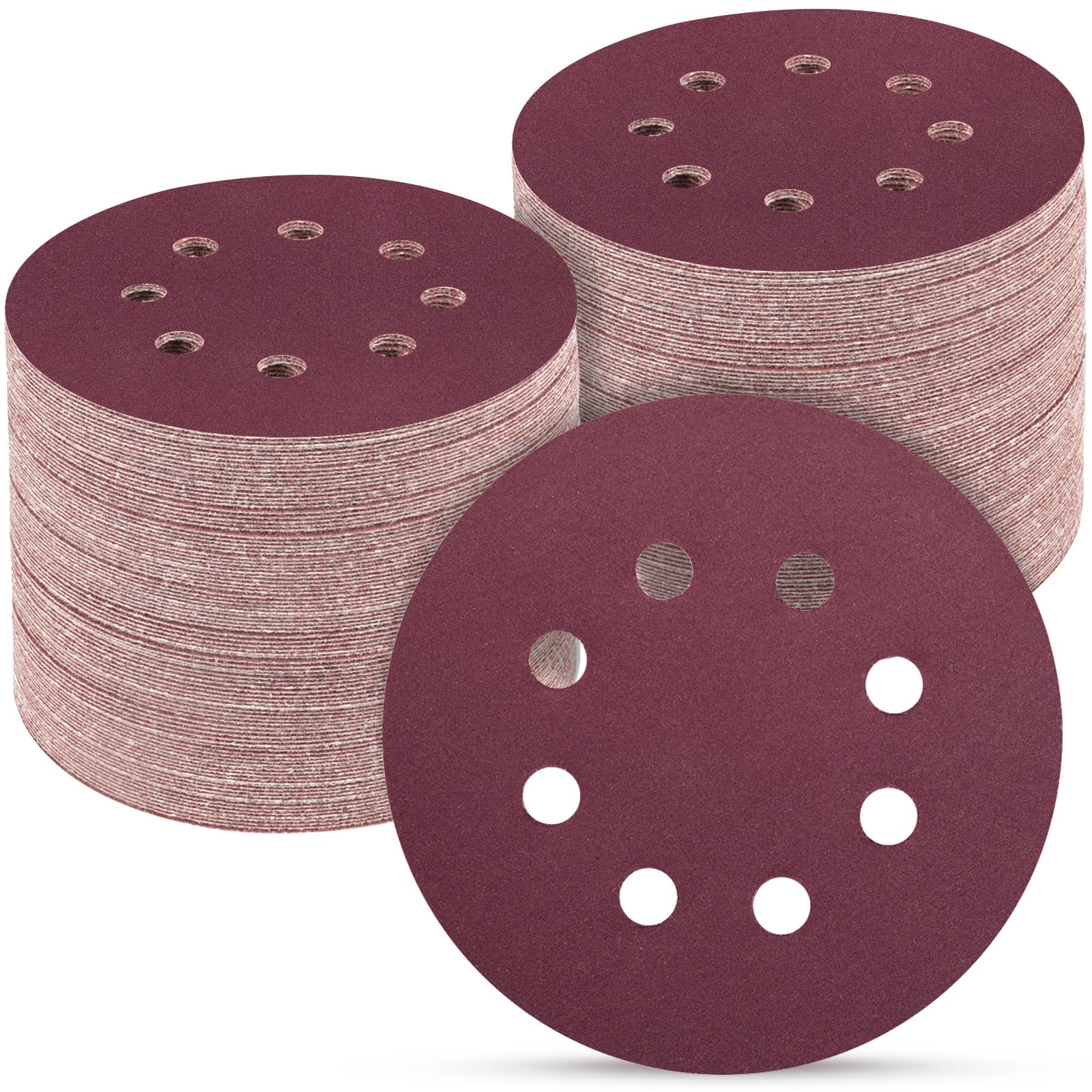 POTUINOM 5 Inch 8 Hole Sanding Discs