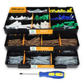 Haespot 3000-Piece Hardware Kit with Anchors, Tapping Screws, Deck Screws&Nails–DIY-Friendly,3-Tier Storage for Home Projects