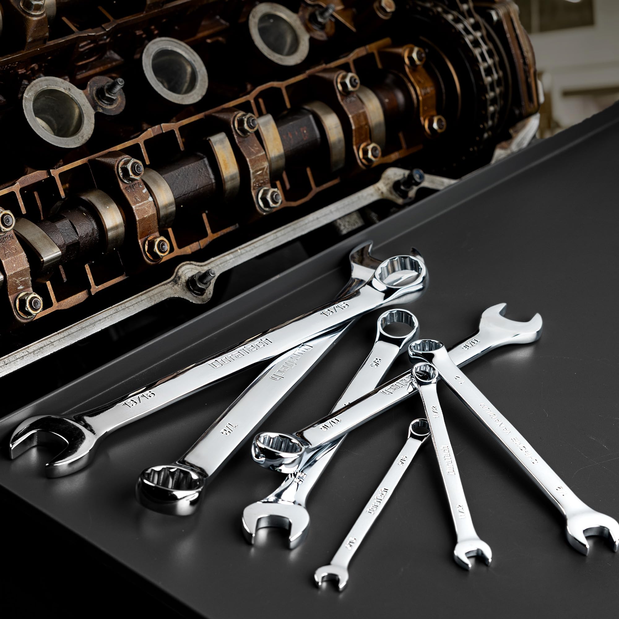 DURATECH Combination Wrench Set, 11-Piece, Single, Metric, SAE
