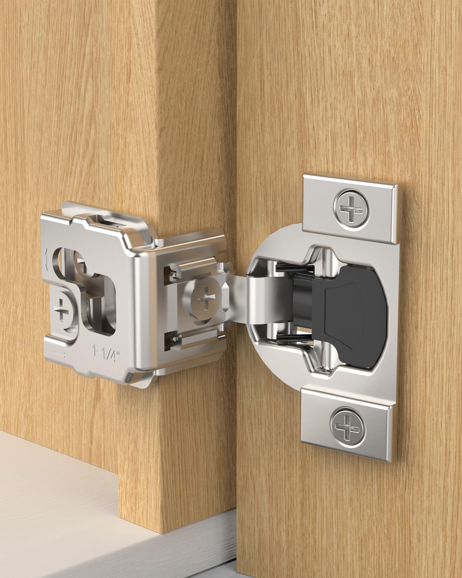 Onemake Face Frame Soft Close Cabinet Hinges, 105° Concealed Hinge, Smooth Slow Self Closing, 3D Adjustable, Hidden Hardware Replacement for Kitchen, Wardrobe, Cupboard Door