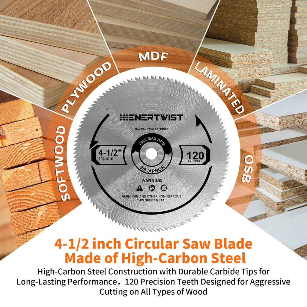 Enertwist 4-1/2 Inch Compact Circular Saw Blade Set