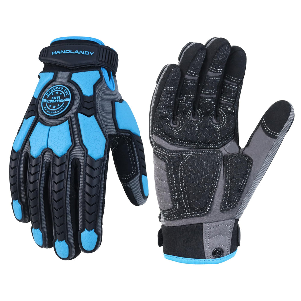HANDLANDY Anti Vibration Gloves, SBR Padding, TPR Protector, Mechanic Work Gloves