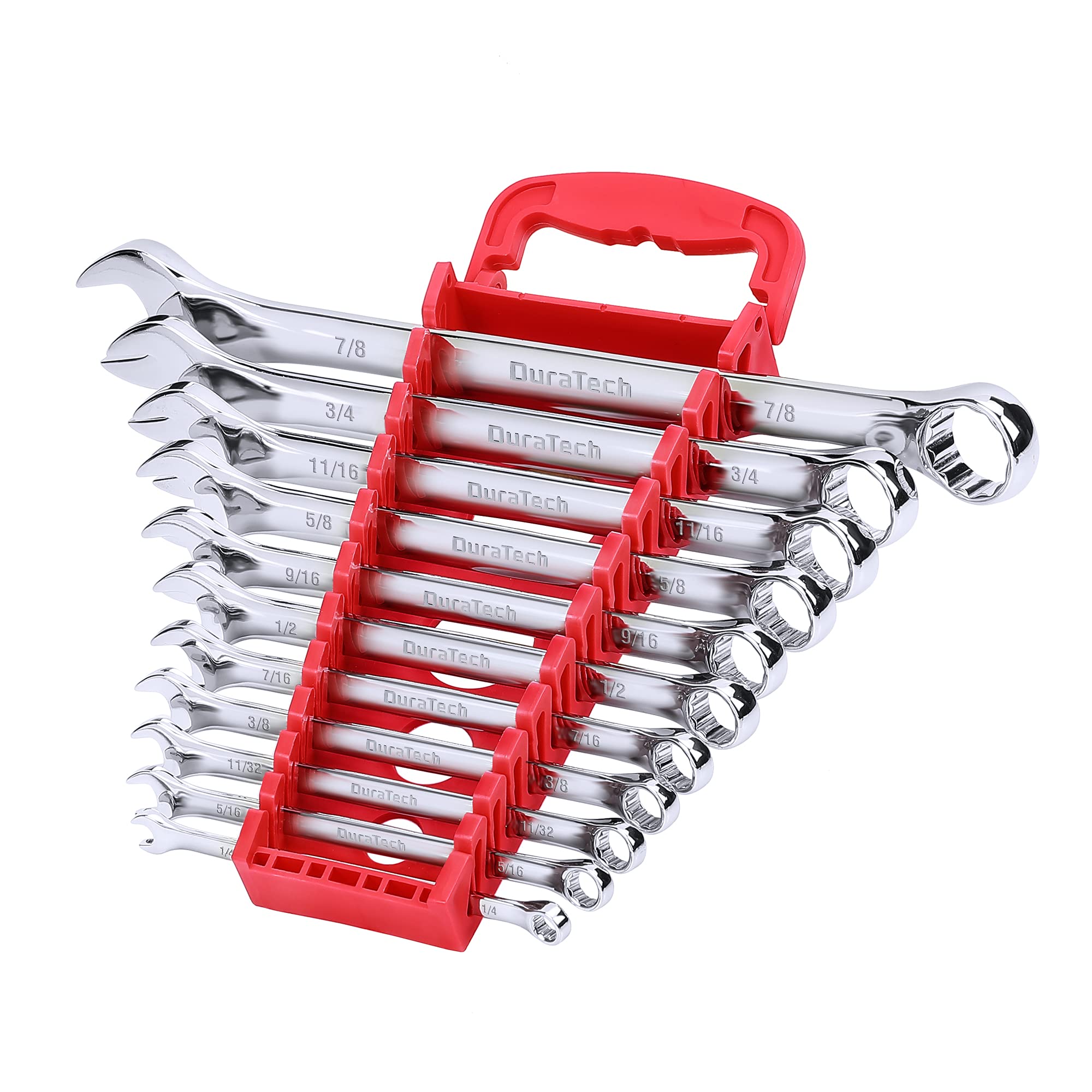 DURATECH Combination Wrench Set, 11-Piece, Single, Metric, SAE