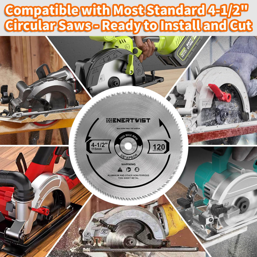 Enertwist 4-1/2 Inch Compact Circular Saw Blade Set