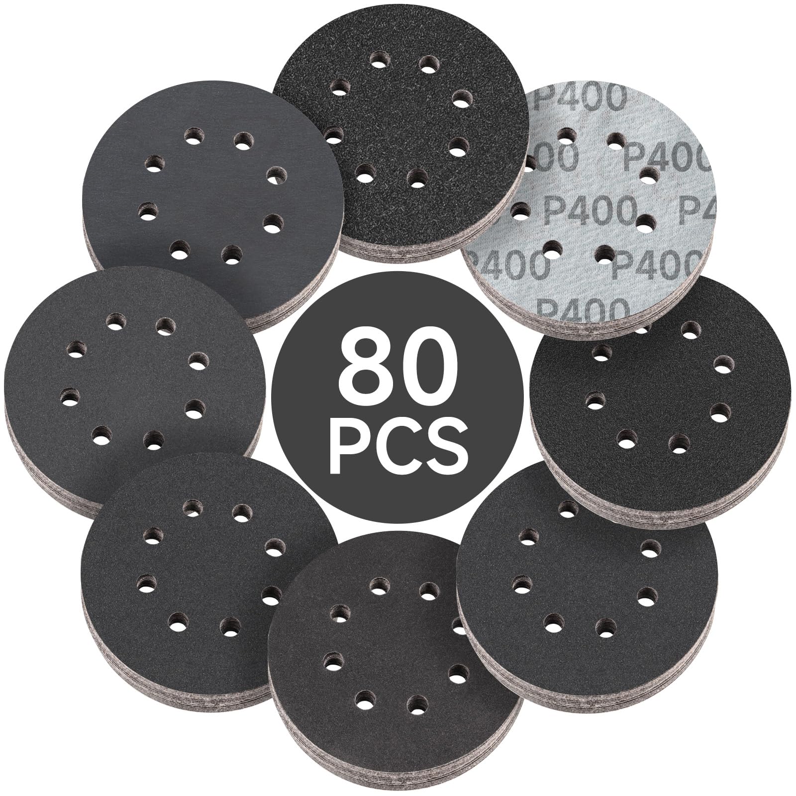 POTUINOM 5 Inch 8 Hole Sanding Discs