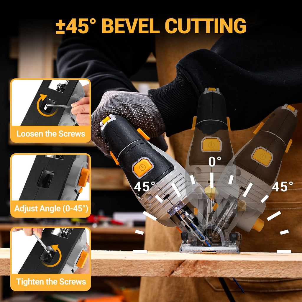 6.7-Amp Jig Saw Corded: Electric Jigsaw Tool Power Jig Saws for Wood Cutter with 6 Variable Speed Up to 3000 SPM, 4 Orbital Settings, LED Light & ±45° Bevel Cutting, Tool-Free Blade Change