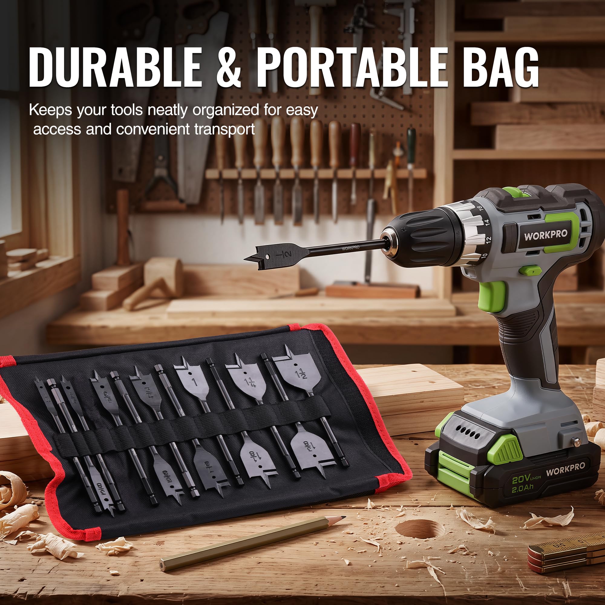 WORKPRO Spade Drill Bit Set